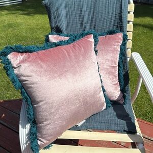 Threshold Pink and Blue Plush Pillow Modern Bedding